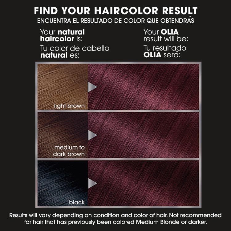 Olia 4.62 dark garnet red before after swatch